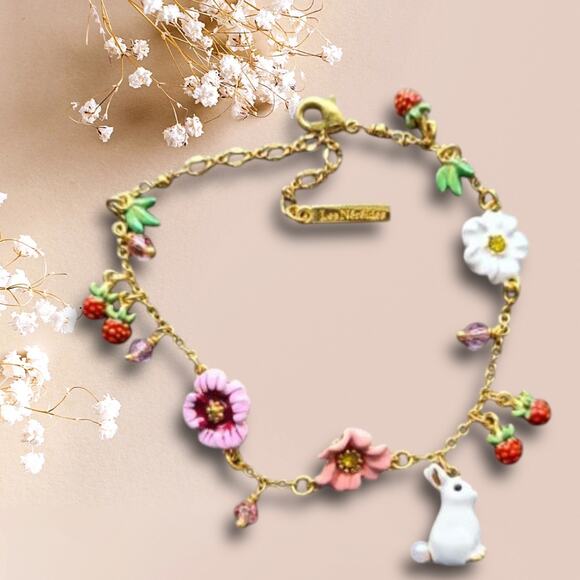Les Nereides Enchanted Encounters Rabbit Charms Bracelet - Picture 1 of 12